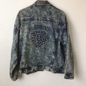 vintage dark acid wash oversized denim jacket
